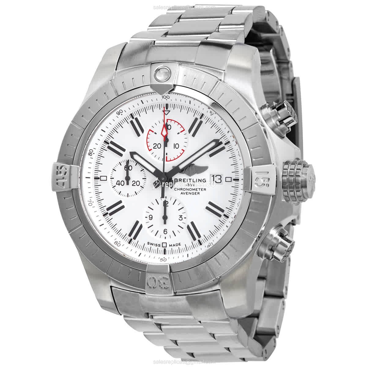 Breitling A133751A1A1A1 Replica - Automatic - Steel Case - White Dial - Silver Steel Strap