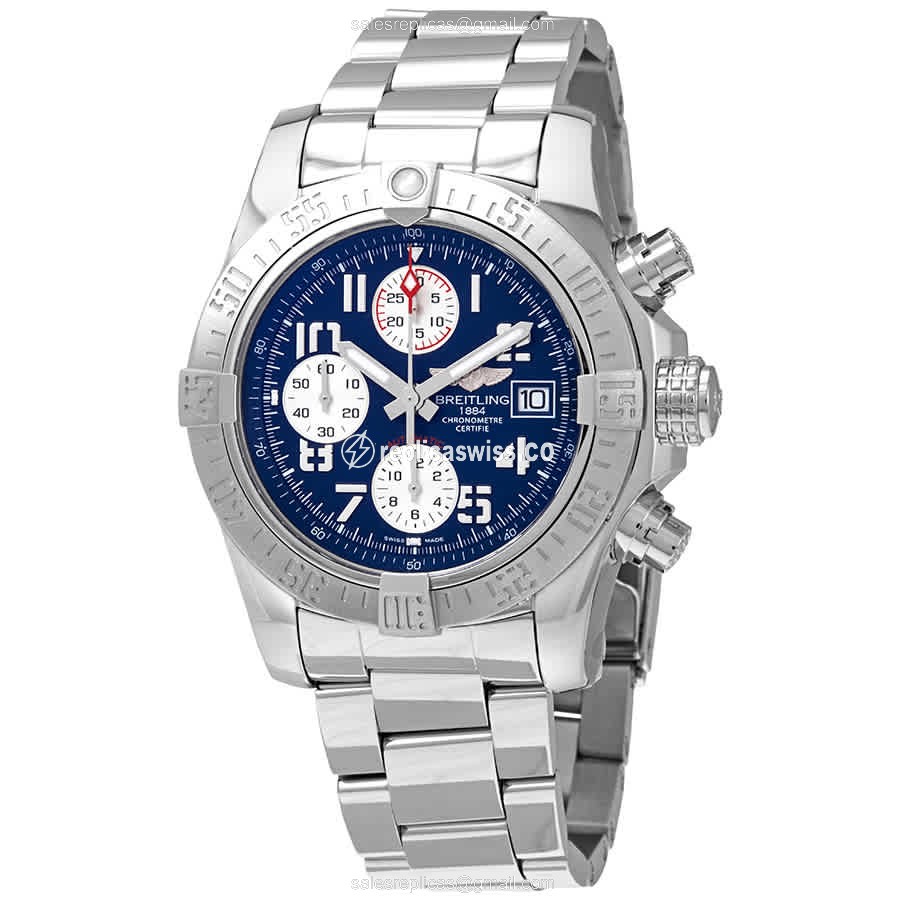 Breitling Avenger II Replica - Automatic - Steel Case - Blue Dial - Silver Steel Band - Luxury Replica AVENGER II Watch