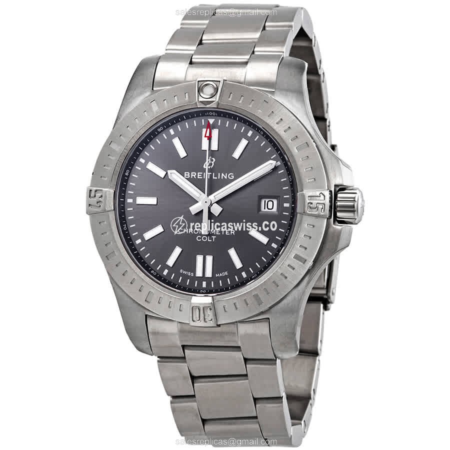 Breitling Challenger Replica - Automatic - Stainless Steel - Gray Dial - Silver Steel Band - Luxury Breitling Replica Watch