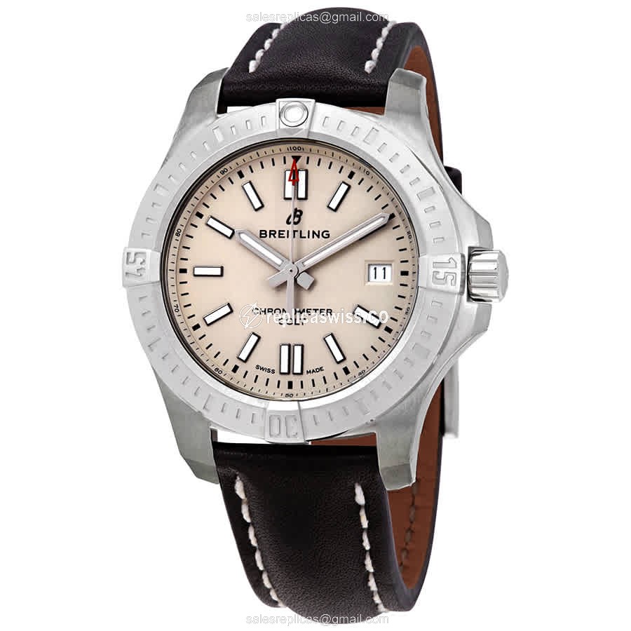 Breitling Challenger A17313101G1X1 - Automatic - Steel - White Dial - Black Cowhide Strap - Luxury Replica CHALLENGER SERIES Watch