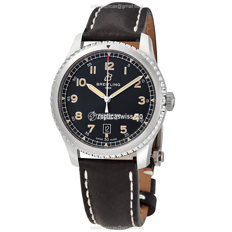 Breitling AVIATOR 8 Replica - Automatic - Black Dial - Leather Strap - Buckle Clasp - Luxury Replica AVIATOR 8 Watch