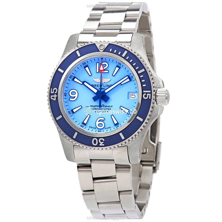 Breitling Superocean A17316D81C1A1 Replica - Automatic - Steel Case - Blue Dial - Silver Steel Band - Luxury Replica SUPEROCEAN Watch