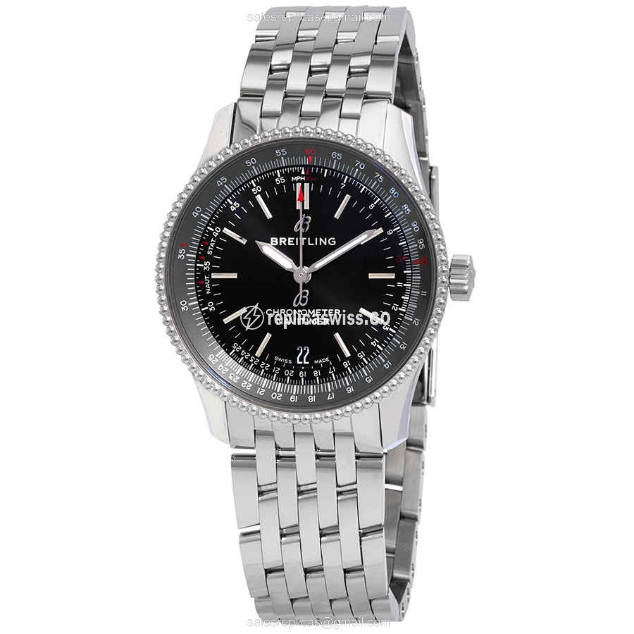 Breitling A17325241B1A1 NAVITIMER 1 - Automatic - Black Dial - Steel Case - Silver Band - Luxury Replica NAVITIMER 1 Watch