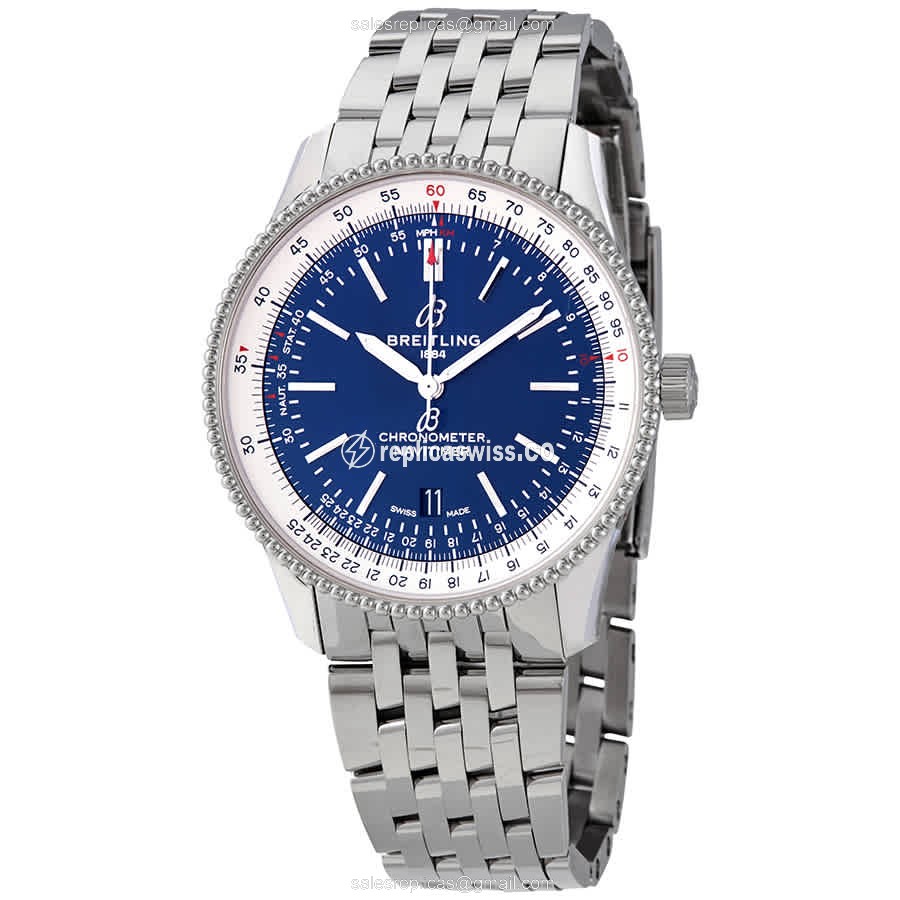 Breitling A17326211C1A1 Replica - Automatic - Steel Case - Blue Dial - Silver Steel Strap