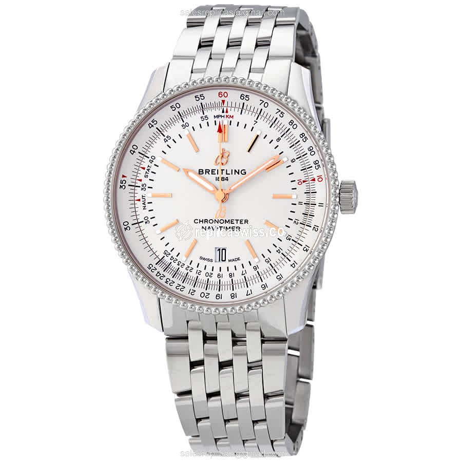 Breitling A17326211G1A1 Replica - Automatic - Steel Case - Silver Dial - Silver Band