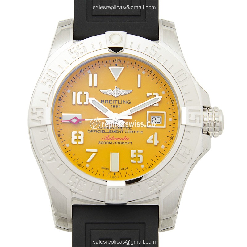 Breitling Avenger II Replica - Steel - Yellow Dial - Auto