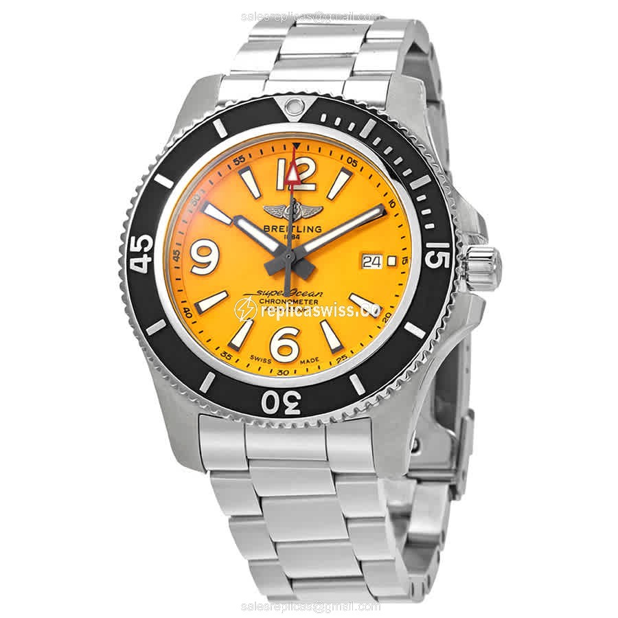 Breitling A17367021I1A1 SuperOcean - Auto - Yellow Dial - Steel Case & Band - Luxury Replica SUPEROCEAN Watch