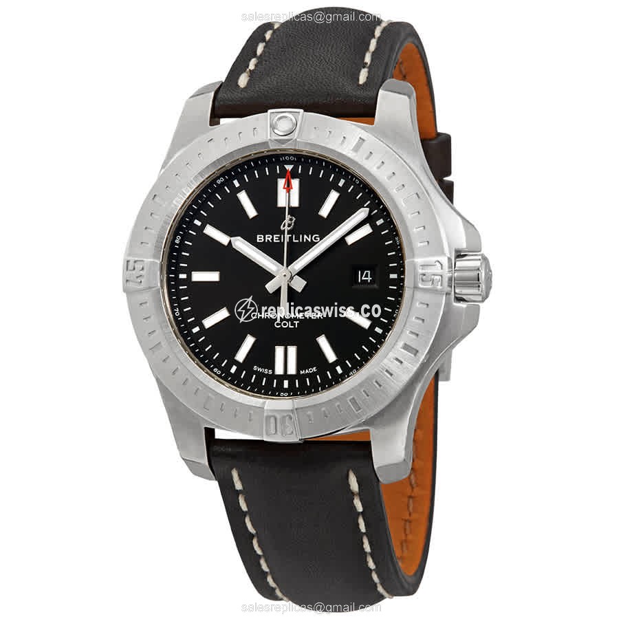 Breitling A17388101B1X1 Chronomat B01 - Automatic - Steel Case - Black Dial - Black Cowhide Strap
