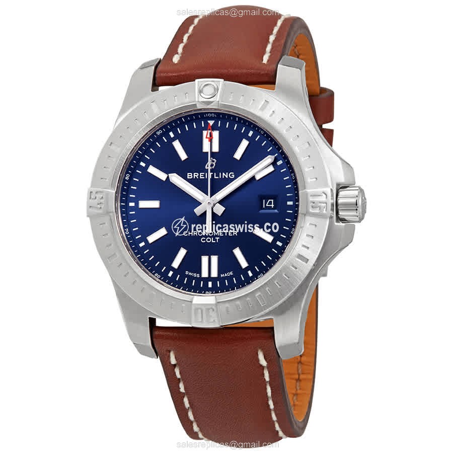 Breitling A17388101C1X2 Chronomat B01 - Auto - Blue Dial - Steel Case - Brown Leather Strap - Luxury Replica CHRONOMAT B01 Watch