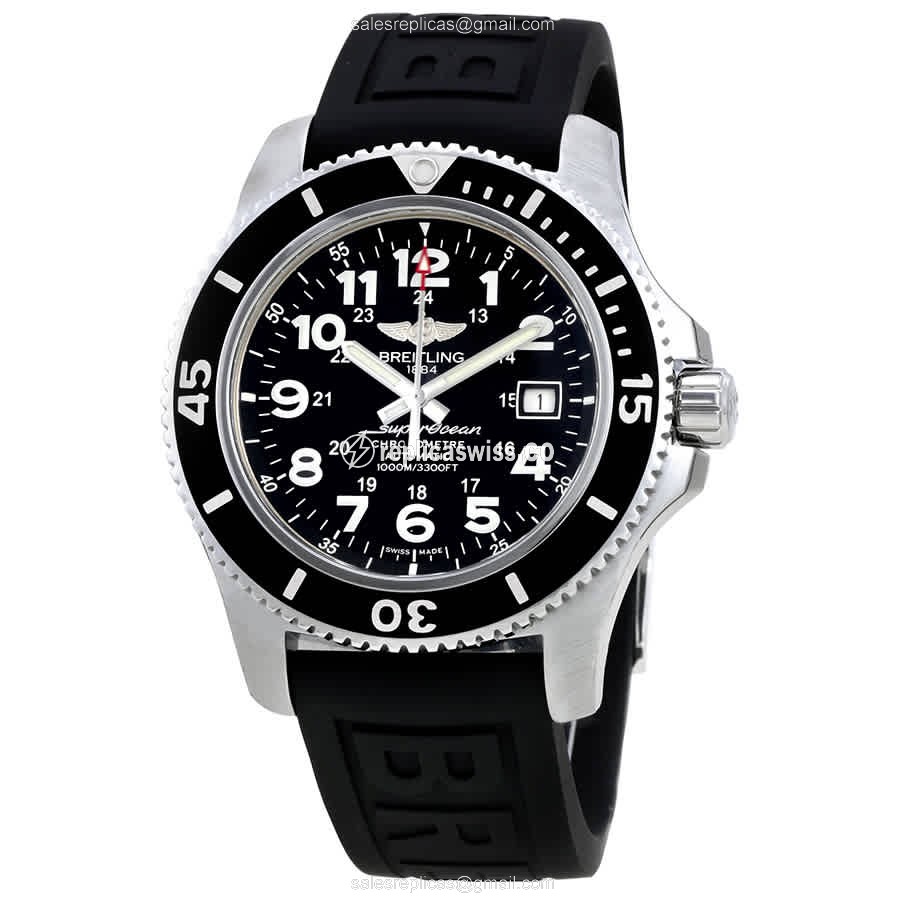 Breitling SuperOcean Heritage Automatic Steel Black Dial Rubber Black Buckle - Luxury Replica SUPEROCEAN HERITAGE Watch