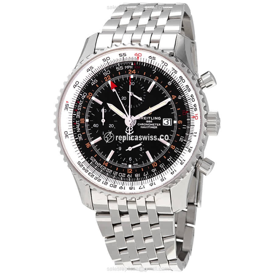 Breitling A24322121B2A1 NAVITIMER 1 Replica - Automatic - Steel - Black - Silver Band