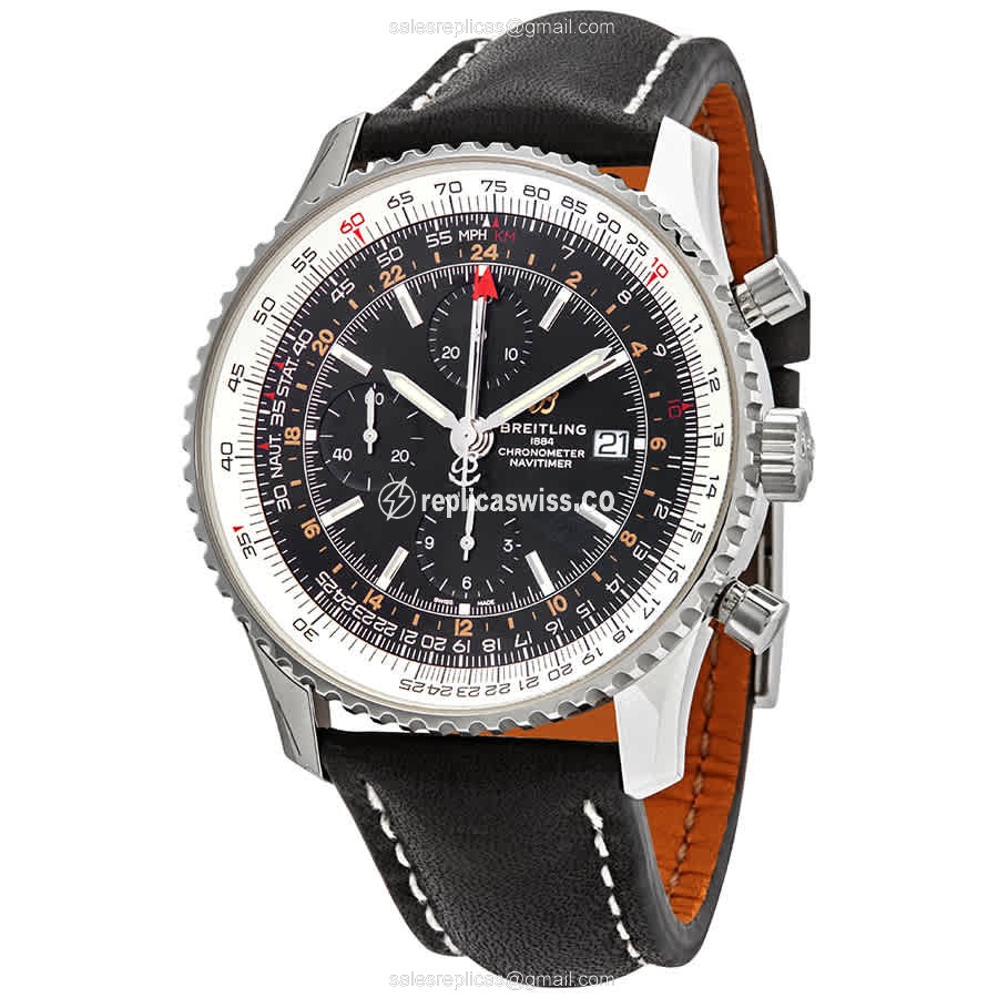 Breitling A24322121B2X1 Replica - NAVITIMER - Automatic - Black Dial - Leather Strap - Luxury Breitling Replica Watch