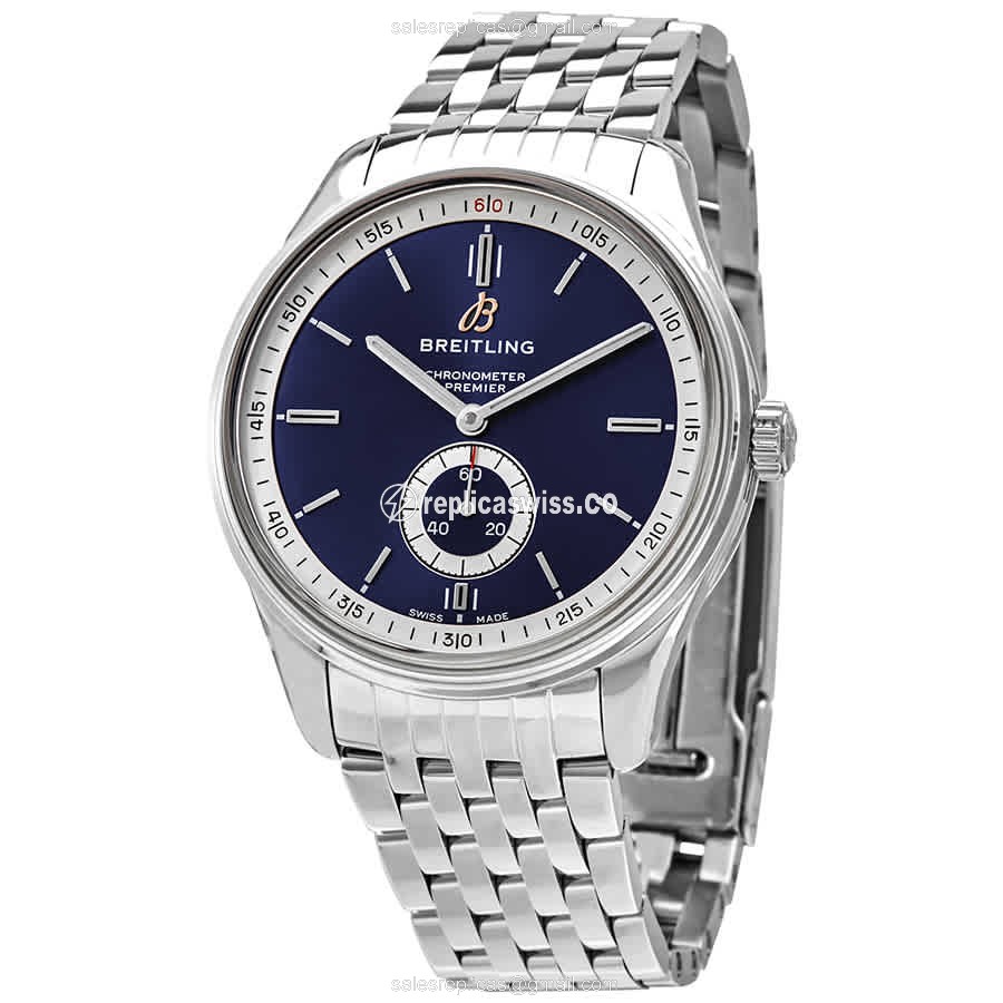Breitling Premier A37340351C1A1 - Automatic - Blue Dial - Silver Steel - Clasp - Luxury Replica PREMIER Watch