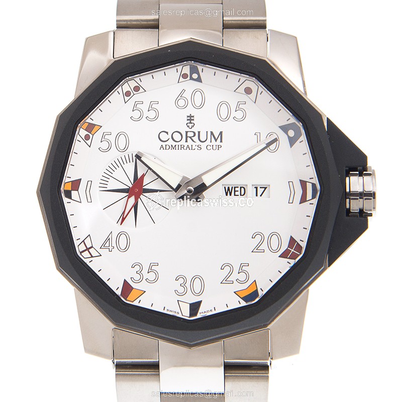 Corum A947/03553 ADMIRALS Cup - Auto - Steel Case - White Dial - Silver Strap