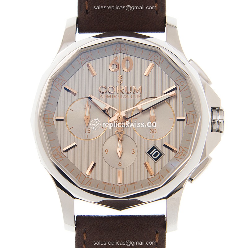 Corum Admiral's Cup Replica - Automatic - Stainless Steel - Silver Dial - Black Alligator Strap