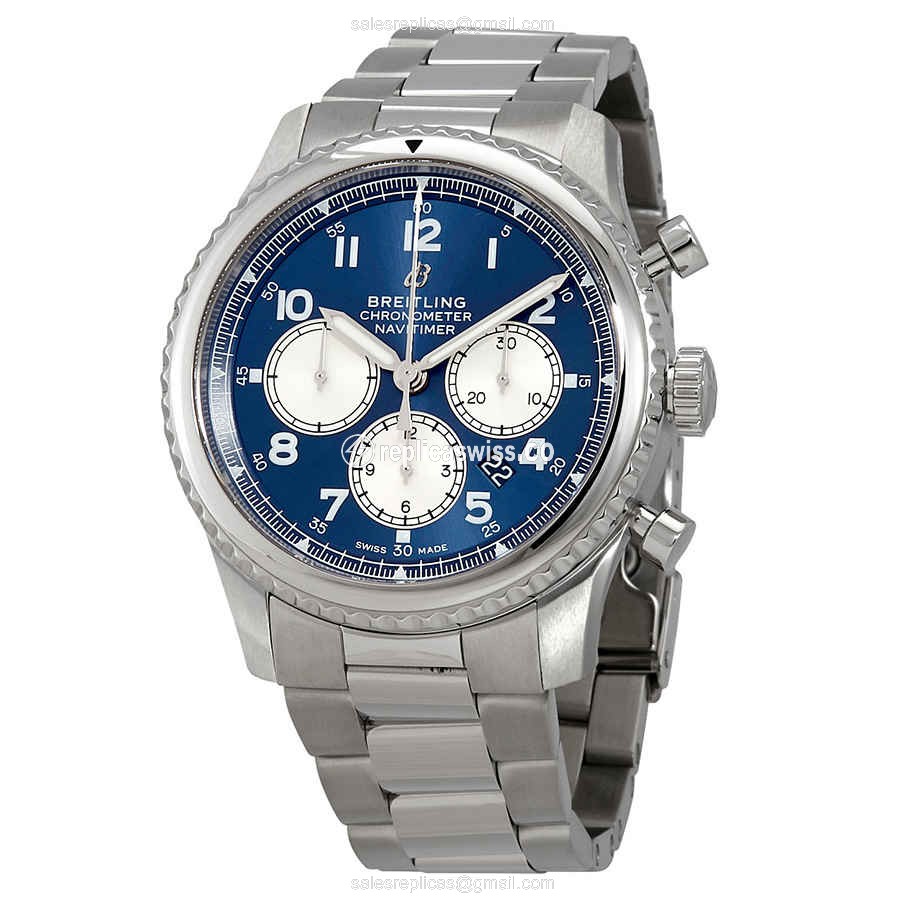 Breitling AVIATOR 8 Automatic - Steel Case - Blue Dial - Silver Steel Band