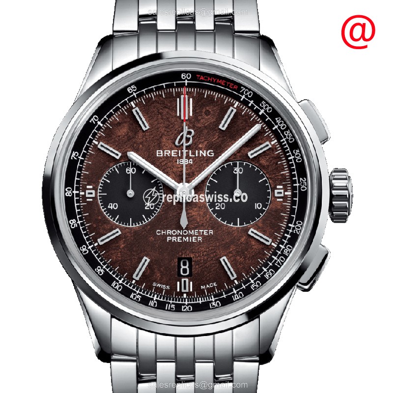 Breitling Premier Replica - Automatic - Brown Dial - Steel Case & Band - Luxury Replica PREMIER Watch