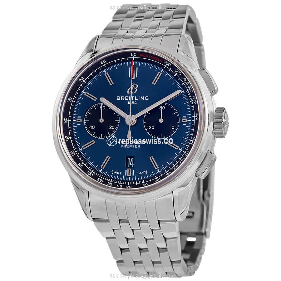 Breitling Premier AB0118221C1A1 - Automatic - Blue Dial - Silver Steel - Clasp