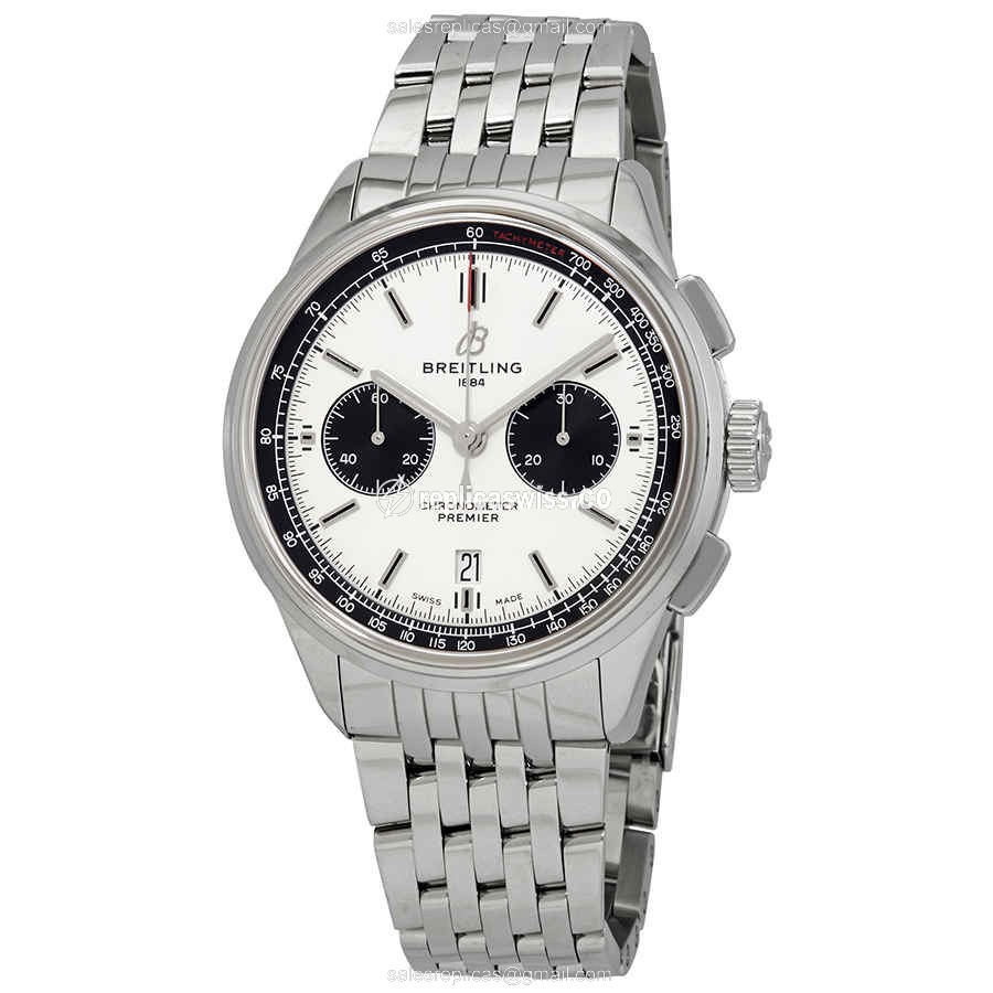 Breitling Premier Replica | Automatic | Silver Dial on Gold Steel Band - Luxury Replica PREMIER Watch
