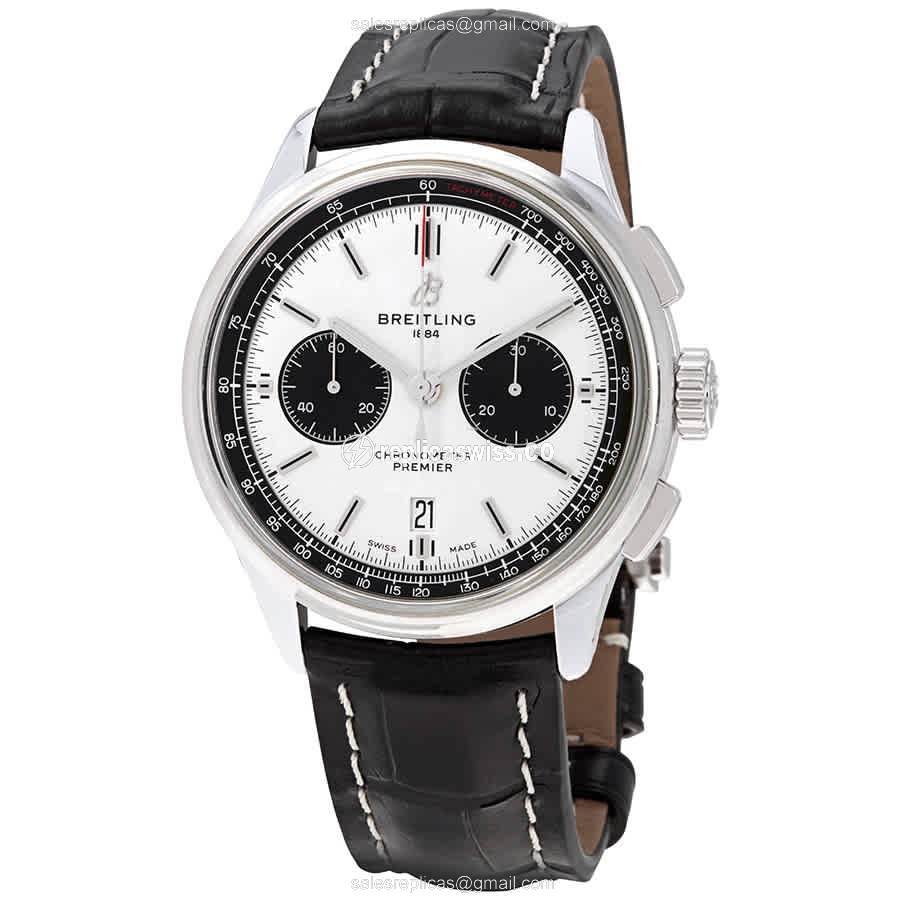 Breitling Premier Replica - Automatic - Steel - Silver Dial - 40mm