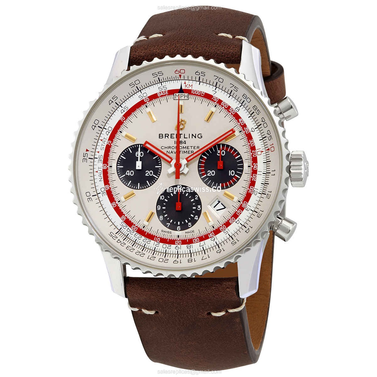 Breitling Navitimer 1 Replica - Auto Steel Beige Brown Watch
