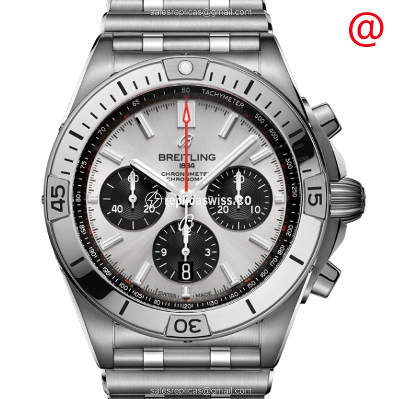 Breitling Chronomat B01 Replica - Automatic - Silver Dial - Steel Case & Band - Luxury Replica CHRONOMAT B01 Watch