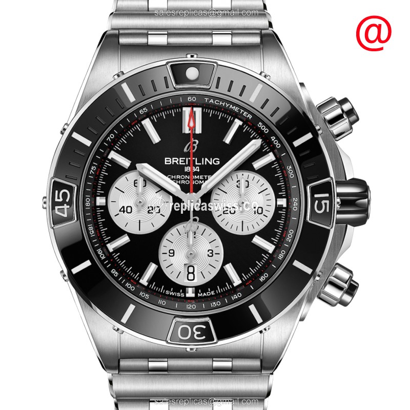Breitling Chronomat B01 Replica - Automatic - Black - Steel Case & Clasp - Luxury Replica CHRONOMAT B01 Watch