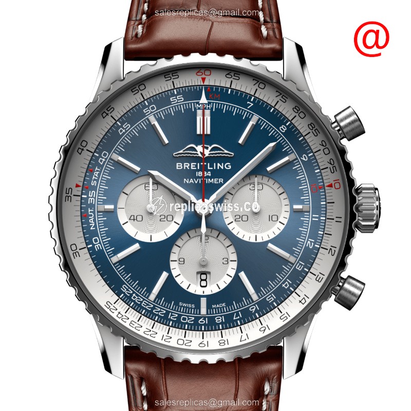 Breitling AB0137211C1P1 NAVITIMER - Automatic - Steel - Blue Dial - Brown Alligator Strap
