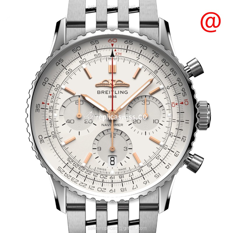 Breitling Replica NAVITIMER - Automatic - Steel Case - Silver Dial - Steel Strap - Luxury Replica NAVITIMER Watch