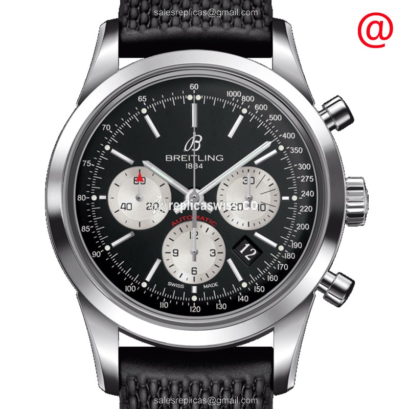 Breitling AB015212/BF26/279S Replica - Automatic - Black Dial - Stainless Steel Case - Black Rubber Strap - Luxury Replica TRANSOCEAN CHRONOGRAPH Watch