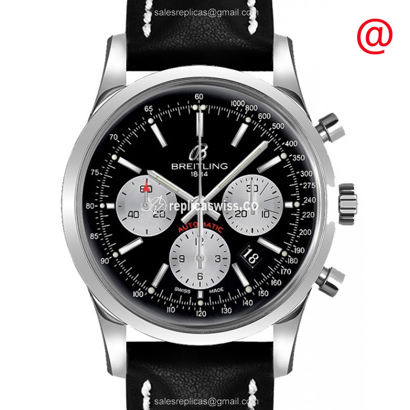 Breitling Transocean Chrono Replica - Auto - Steel - Black - Luxury Replica TRANSOCEAN CHRONOGRAPH Watch