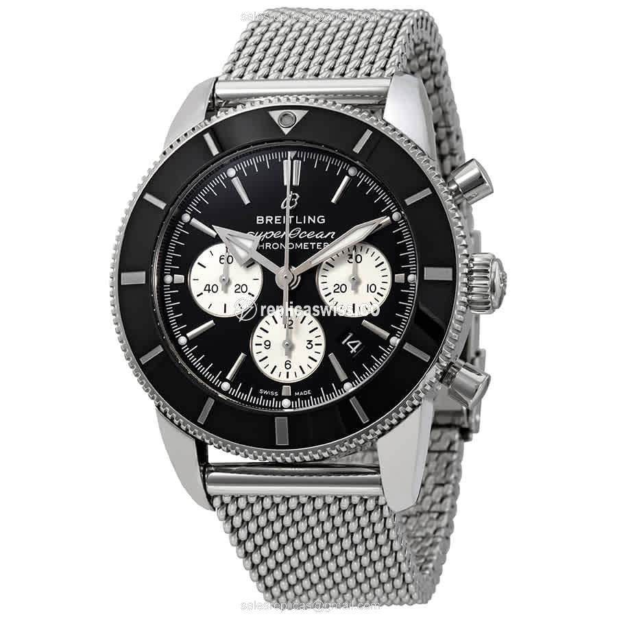 Breitling Superocean Heritage - Automatic - Stainless Steel - Black - Silver Clasp