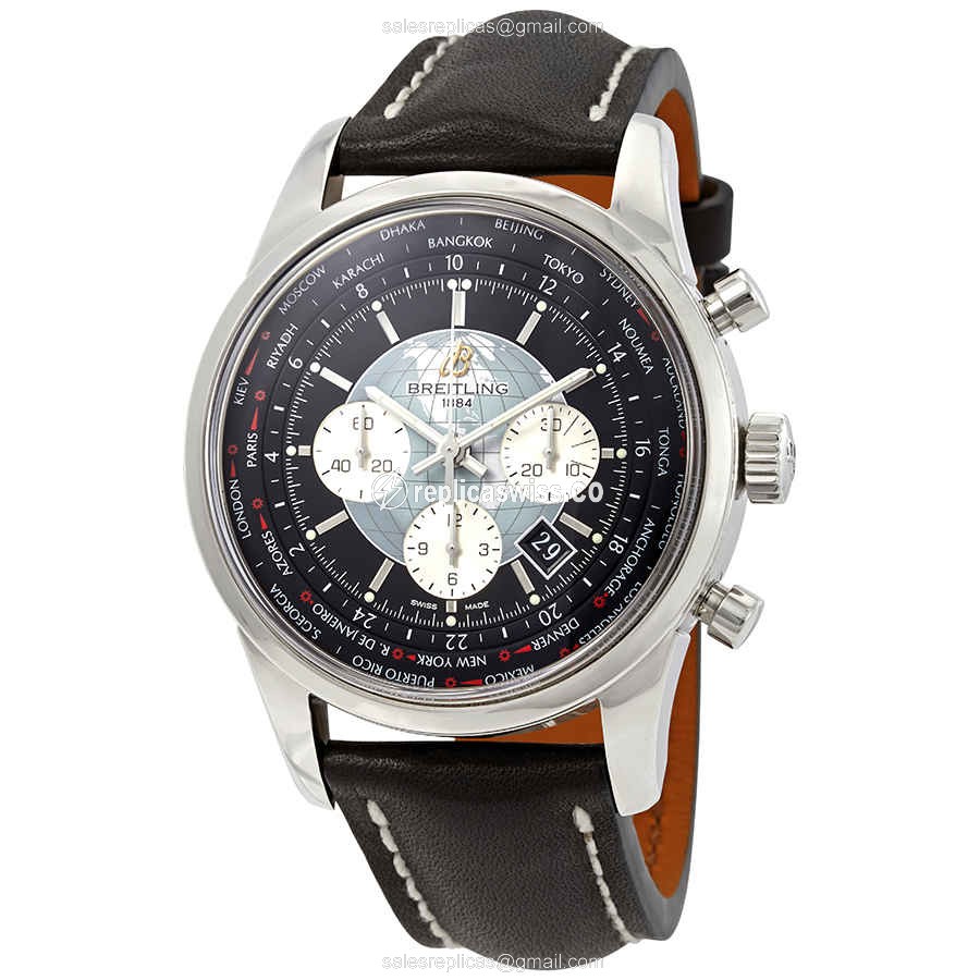 Breitling AB0510U4/BB62-441X-A20BA.1 Replica - Automatic - Steel Case - Black Dial - Leather Strap - Luxury Replica TRANSOCEAN CHRONOGRAPH Watch