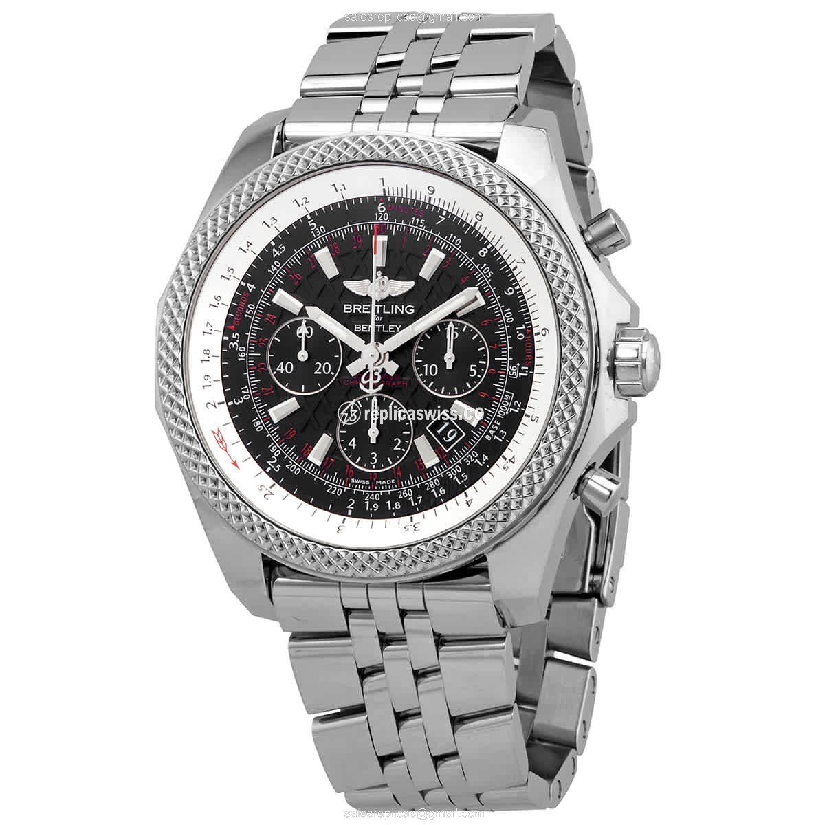 Breitling Bentley AB061112/BD80 990A - Automatic - Steel Case - Black Dial - Silver Steel Band - Luxury Replica BENTLEY Watch
