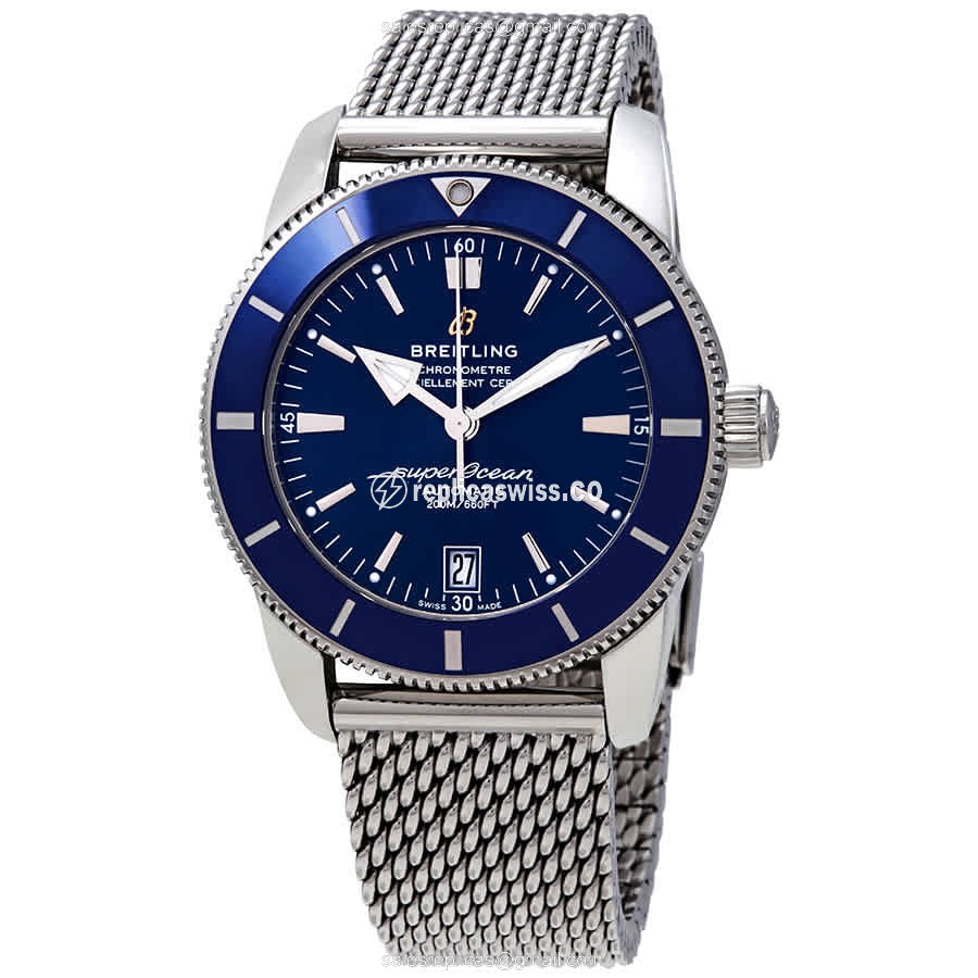 Breitling SuperOcean Replica - Automatic - Steel Case - Blue Dial - Silver Steel Strap - Luxury Replica SUPEROCEAN Watch
