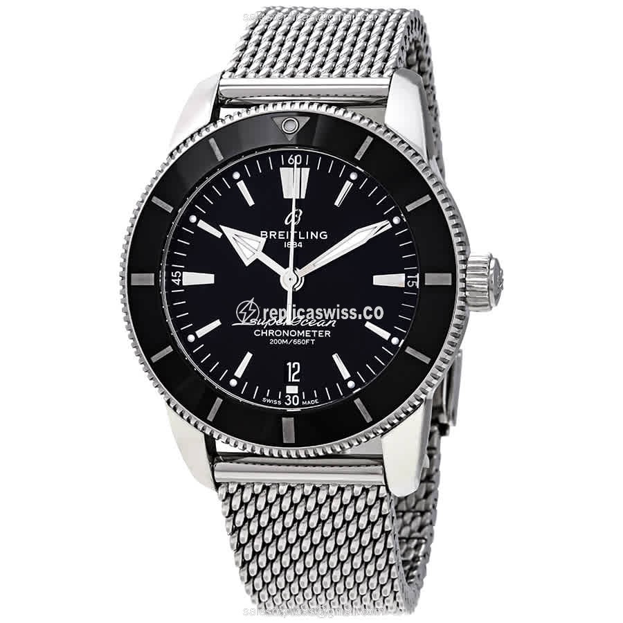 Breitling Superocean Watch - Automatic - Steel - Black Dial - Luxury Replica SUPEROCEAN Watch
