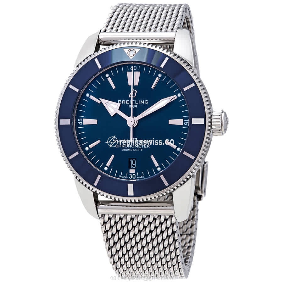 Breitling Superocean Replica - Automatic - Steel - Blue Dial - Silver Steel Strap - Luxury Replica SUPEROCEAN Watch