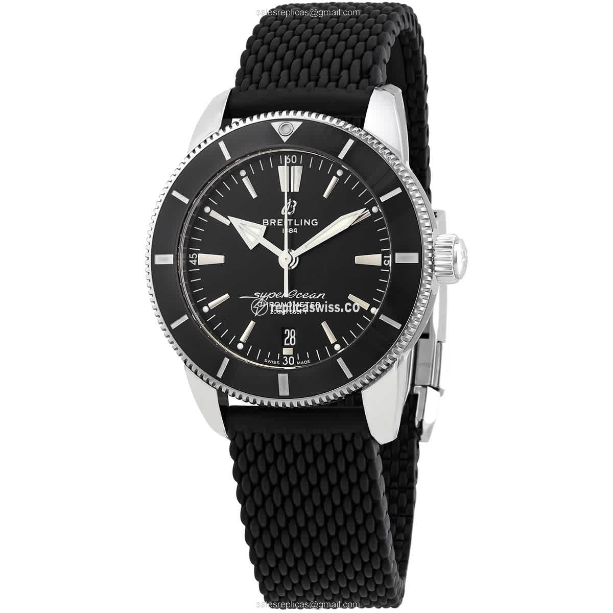 Breitling Superocean Replica - Automatic - Black Dial, Rubber Strap - Luxury Replica SUPEROCEAN Watch