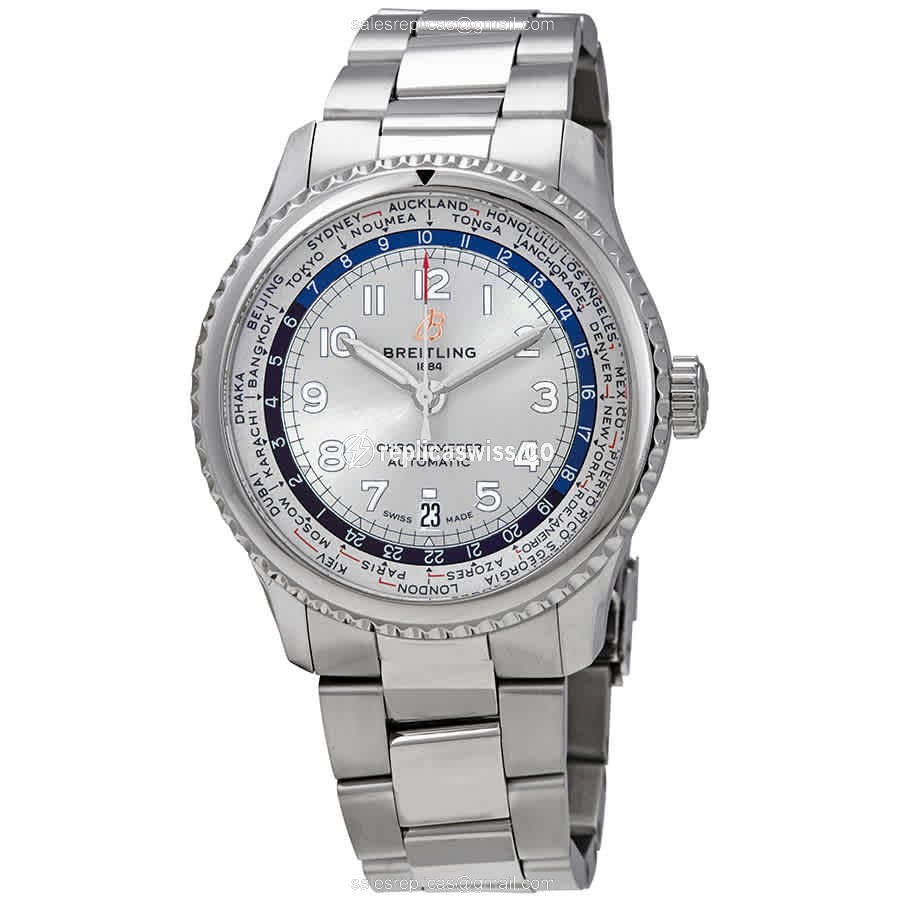 Breitling AVIATOR 8 Replica - Automatic - Steel Case - Silver Dial - Silver Strap