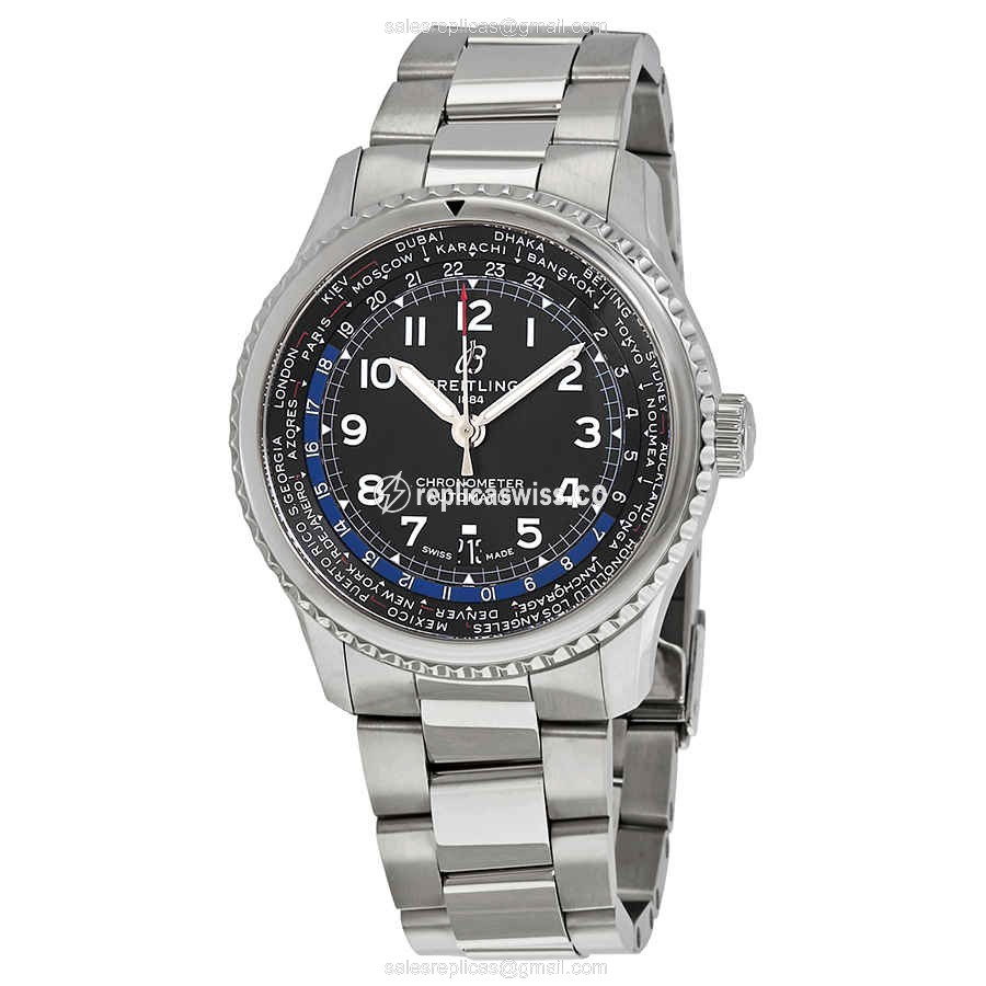 Breitling AVIATOR 8 Replica - Automatic - Black Dial - Steel Case & Band