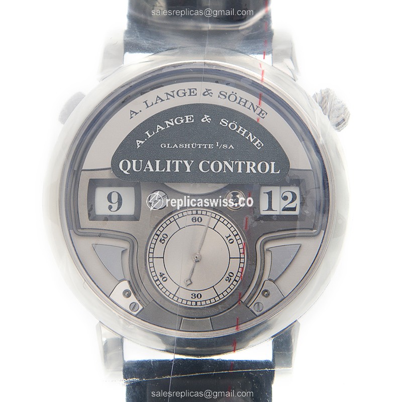 A. Lange & Sohne Zeitwerk Manual Wind 950 Platinum - Silver Dial - Black Alligator Strap Clasp