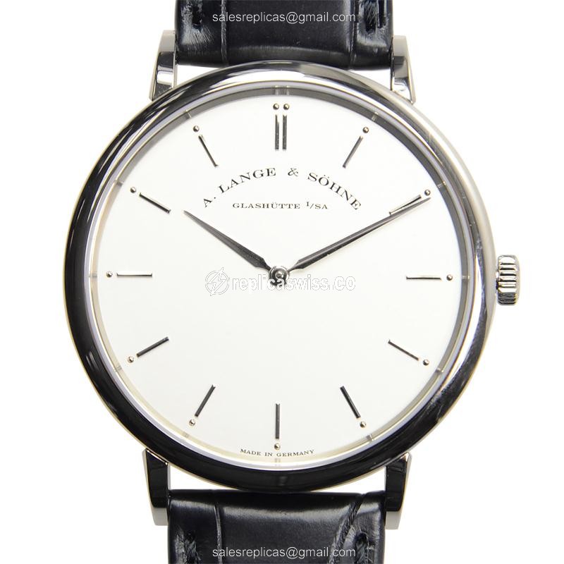 A. Lange & Sohne SAXONIA Replica - Manual - 18kt Gold - White Dial - Black Alligator Strap