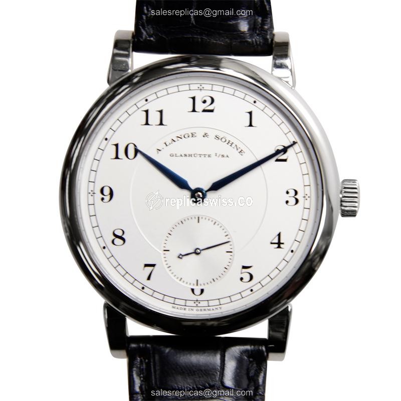 A Lange & Sohne 233.026 Replica - Manual Wind - 18kt Gold - White Dial - Black Alligator Strap