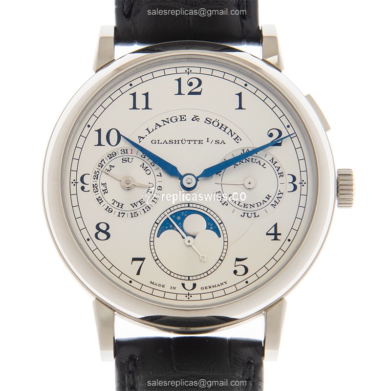 A. Lange & Sohne 238.026 1815 Chrono - Auto - 18kt White Gold - White Dial - Black Alligator Buckle