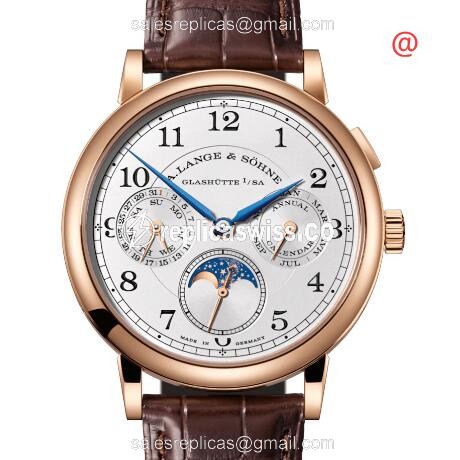 A Lange & Sohne 238.032E 1815 Manual Wind - 18kt Rose Gold Case - Silver Dial - Brown Leather Strap - Luxury Replica 1815 Watch