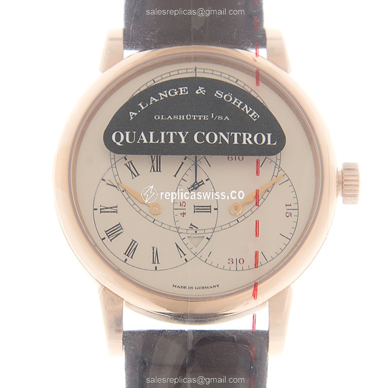 A. Lange & Sohne Richard Lange Replica - Automatic - 950 Platinum - White Dial - Brown Leather Buckle - Luxury Replica RICHARD LANGE Watch
