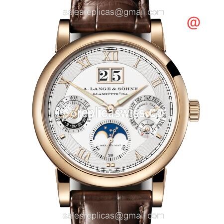 A Lange & Sohne Saxonia 310.050E - Automatic - 18kt Rose Gold - White Dial - Brown Leather Strap - Luxury Replica SAXONIA Watch