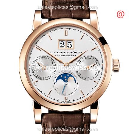 A Lange & Sohne SAXONIA - Automatic - 18kt Rose Gold - White Dial - Leather Strap - Luxury Replica SAXONIA Watch