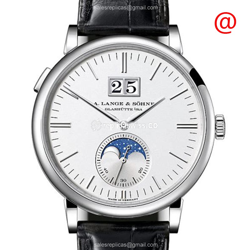 A Lange & Sohne Saxonia Replica - Automatic - 18kt Gold - White Dial - Black Alligator Strap - Luxury Replica SAXONIA Watch