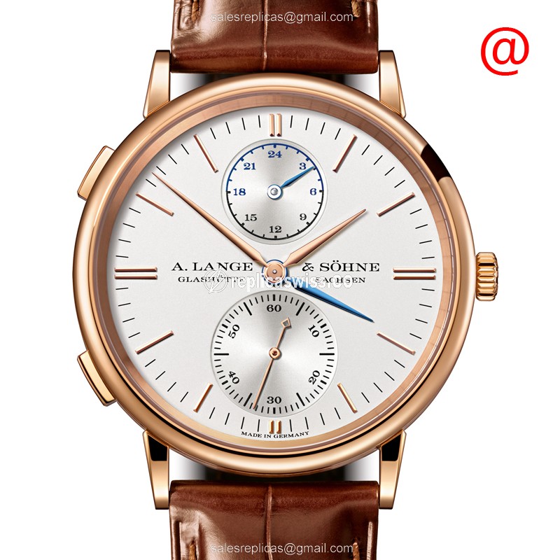 A Lange & Sohne Saxonia Replica - Manual - 18kt Rose Gold - White Dial - Brown Alligator Buckle - Luxury Replica SAXONIA Watch